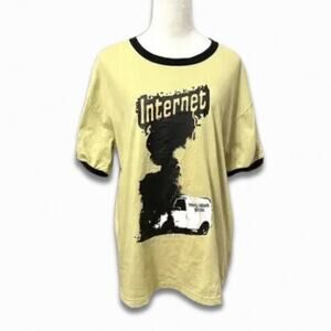 Coney Island Picnic Graphic T-Shirt Short Sleeve Breathable Khaki Tan M L NWOT